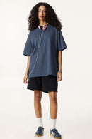 Premium Heavyweight Drop-Shoulder Essential Tee - Haze Blue