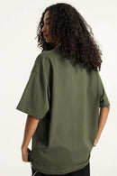 Premium Heavyweight Drop-Shoulder Essential Tee - Military Green
