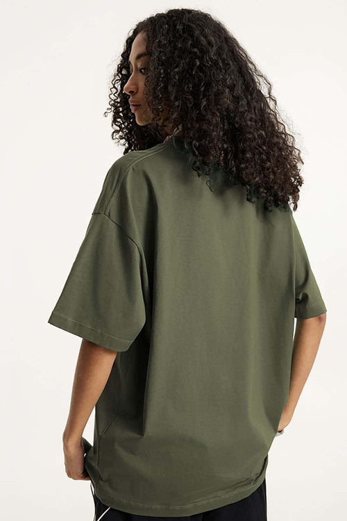 Premium Heavyweight Drop-Shoulder Essential Tee - Military Green