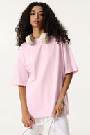 Premium Heavyweight Drop-Shoulder Essential Tee - Pink