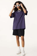 Premium Heavyweight Drop-Shoulder Essential Tee - Purple