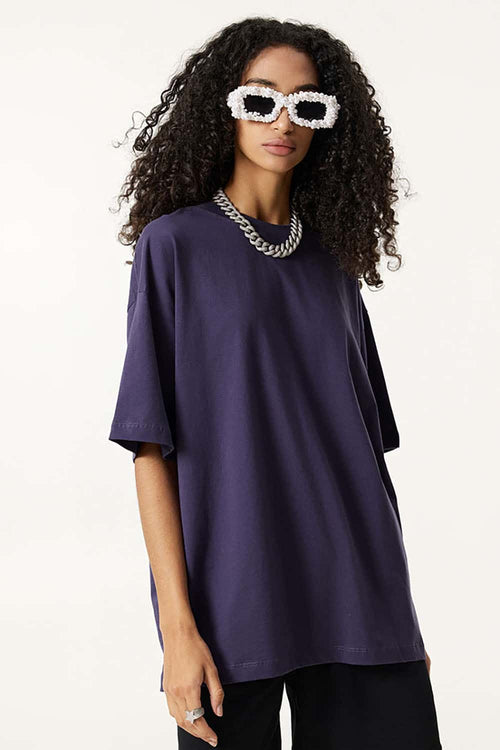 Premium Heavyweight Drop-Shoulder Essential Tee - Purple