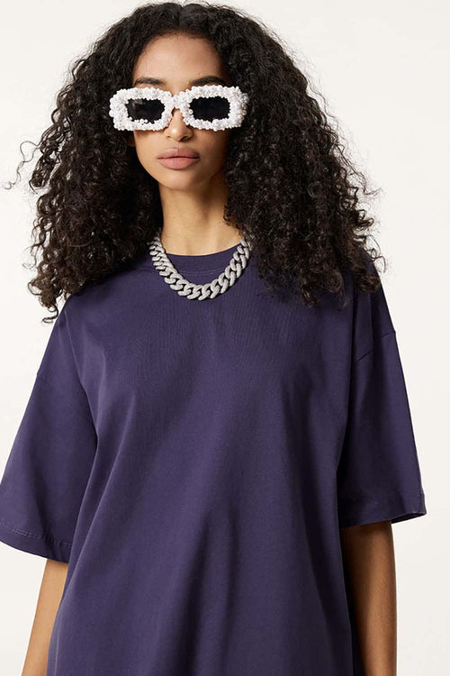 Premium Heavyweight Drop-Shoulder Essential Tee - Purple