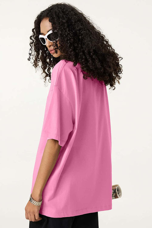 Premium Heavyweight Drop-Shoulder Essential Tee - Rose Pink