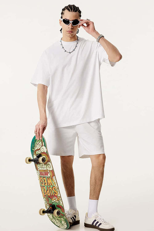 Premium Heavyweight Drop-Shoulder Essential Tee - White