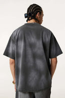 Spray-Washed Distressed Pocket Tee - Dark Gray