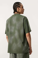 Spray-Washed Distressed Pocket Tee - Military Green