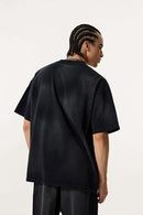 Spray-Washed Distressed Pocket Tee - Vintage Black