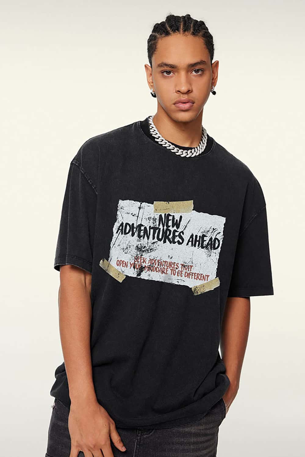 White Ink Heavyweight Street Tee - Fried Snowflakes