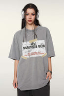 White Ink Heavyweight Street Tee - Medium Gray
