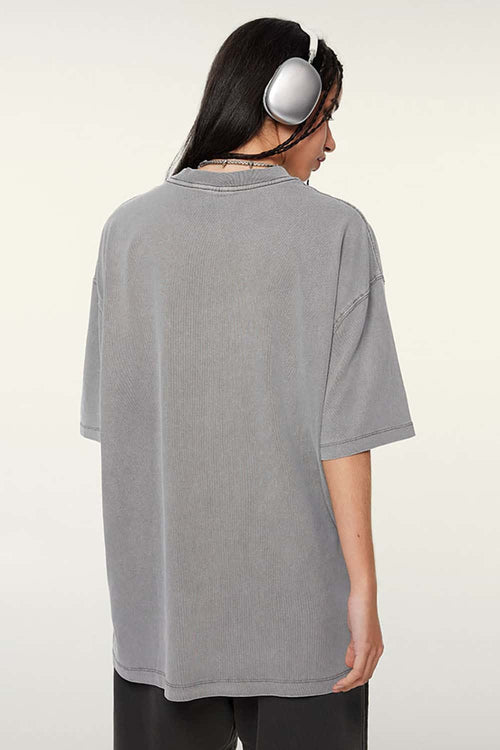 White Ink Heavyweight Street Tee - Medium Gray