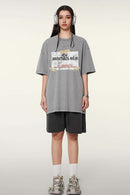 White Ink Heavyweight Street Tee - Medium Gray