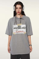White Ink Heavyweight Street Tee - Medium Gray