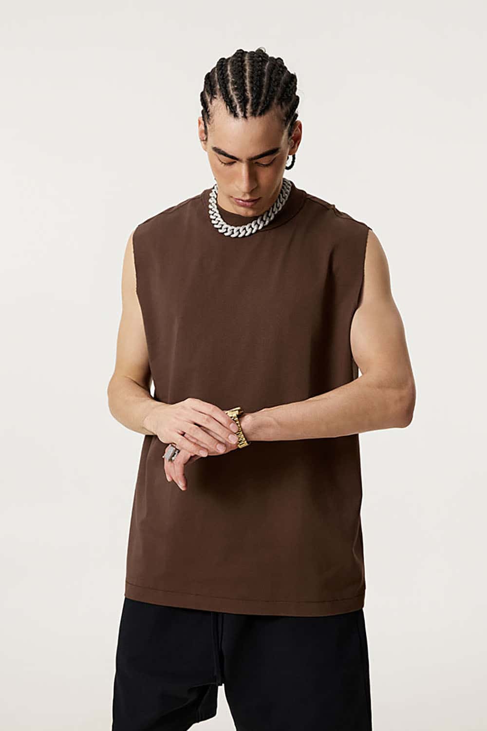 Quick-Dry Small Collar Sports Tank Top with UV Protection