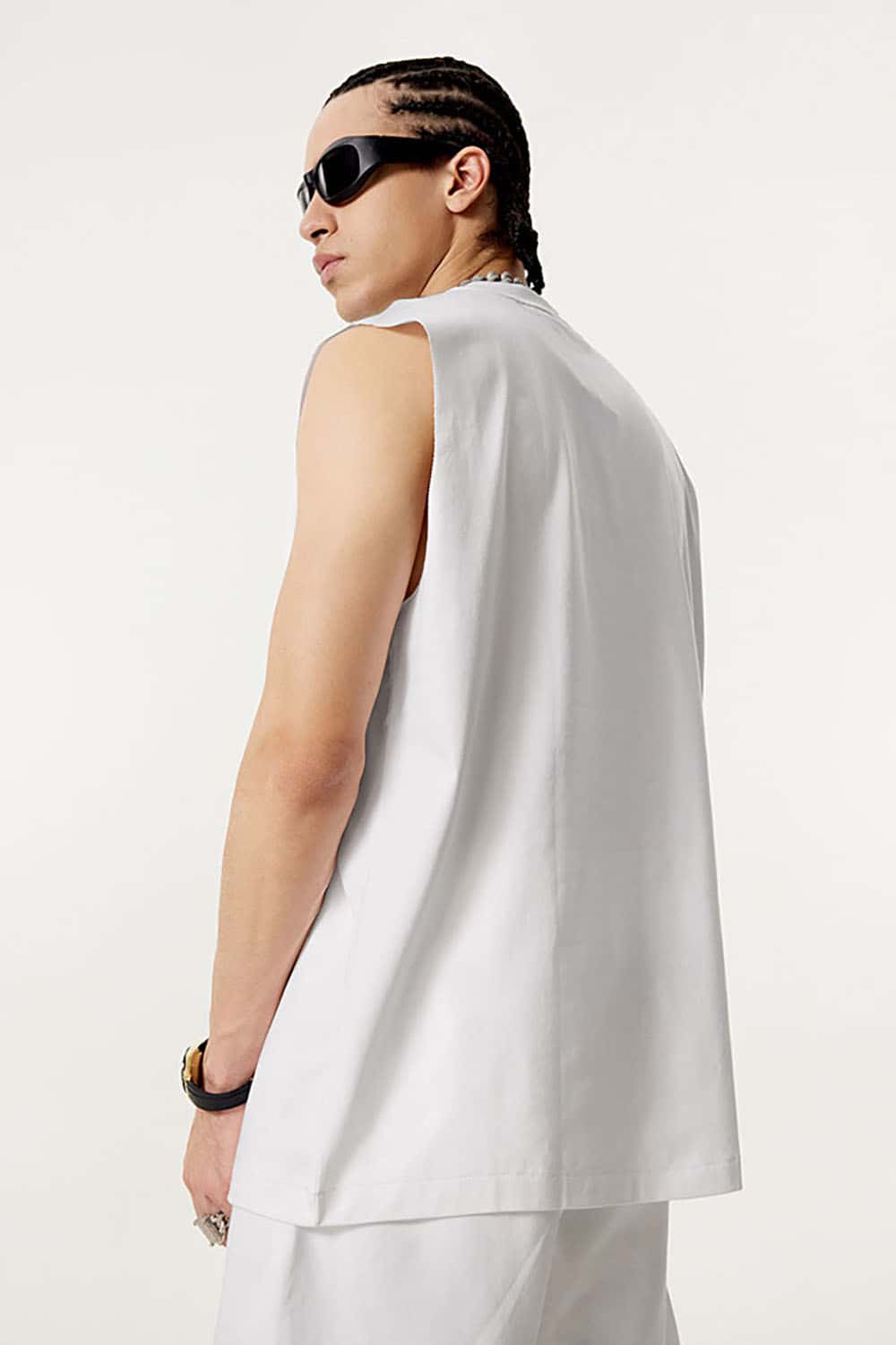 Quick-Dry Small Collar Sports Tank Top with UV Protection
