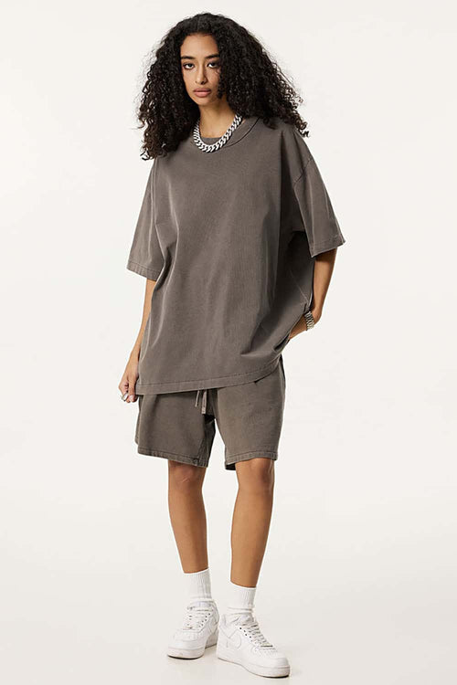 Reverse Seam Washed Tee - Coffee