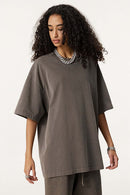 Reverse Seam Washed Tee - Coffee