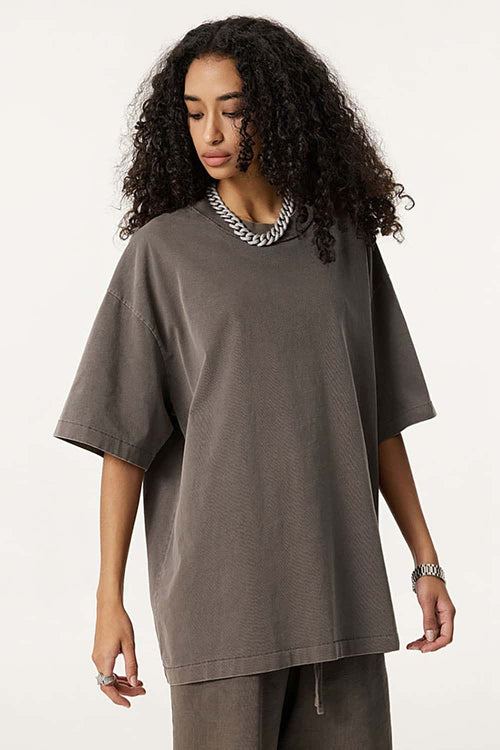 Reverse Seam Washed Tee - Coffee