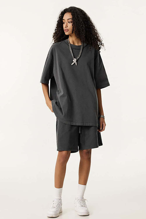 Reverse Seam Washed Tee - Dark Gray