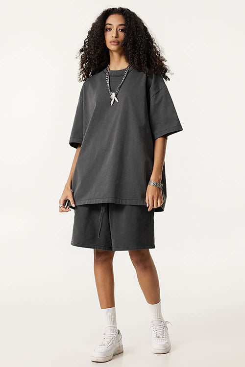 Reverse Seam Washed Tee - Dark Gray