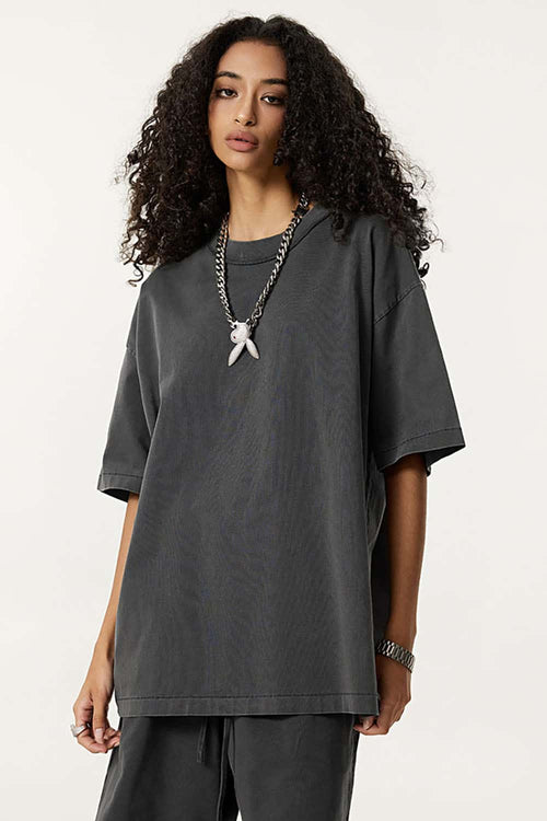 Reverse Seam Washed Tee - Dark Gray
