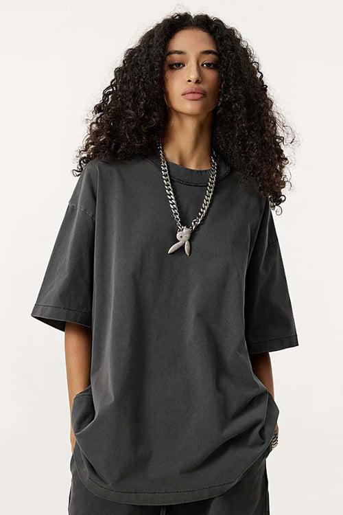 Reverse Seam Washed Tee - Dark Gray