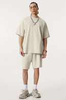 Reverse Seam Washed Tee - Gray Apricot