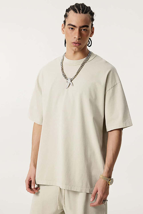 Reverse Seam Washed Tee - Gray Apricot