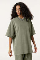 Reverse Seam Washed Tee - Grayish Green