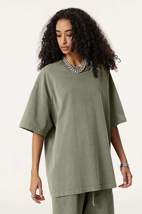 Reverse Seam Washed Tee - Grayish Green
