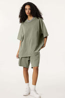 Reverse Seam Washed Tee - Grayish Green