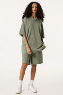 Reverse Seam Washed Tee - Grayish Green