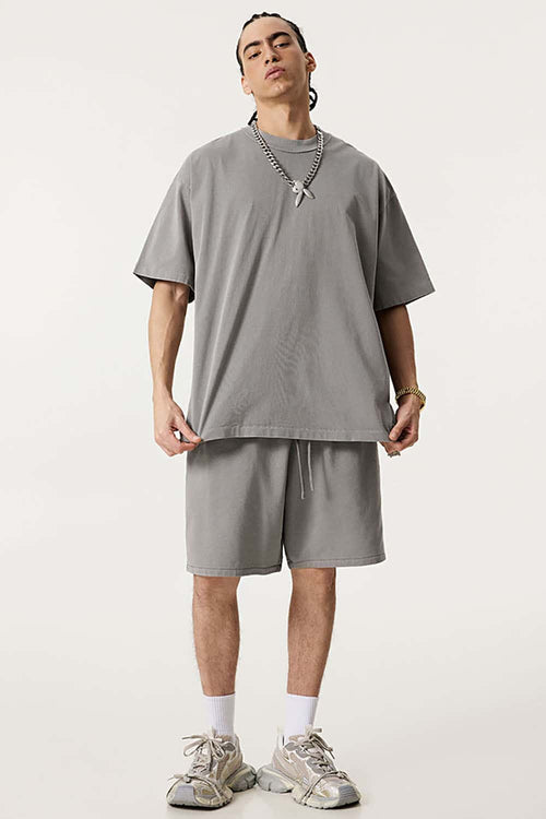 Reverse Seam Washed Tee - Medium Gray