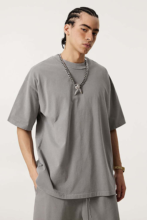 Reverse Seam Washed Tee - Medium Gray