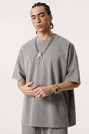 Reverse Seam Washed Tee - Medium Gray
