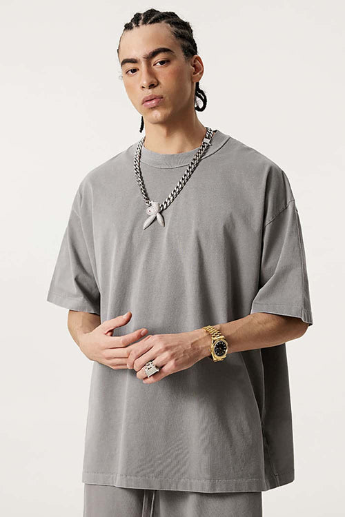Reverse Seam Washed Tee - Medium Gray