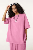 Reverse Seam Washed Tee - Rose Pink