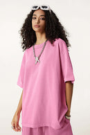 Reverse Seam Washed Tee - Rose Pink