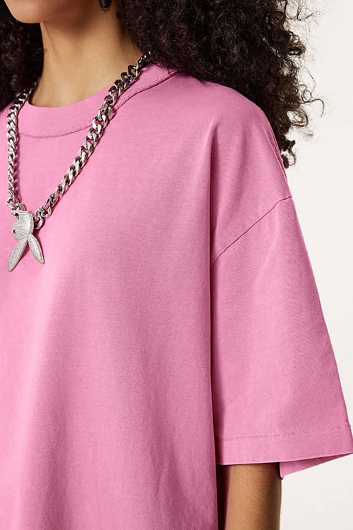 Reverse Seam Washed Tee - Rose Pink