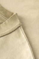 Vintage Distressed Drop-Shoulder Tee - Washed Khaki
