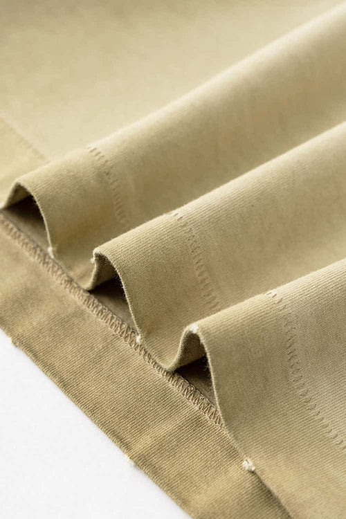 Vintage Distressed Drop-Shoulder Tee - Washed Khaki