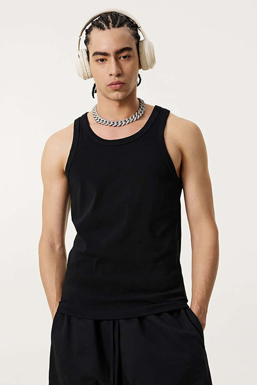 Men's Lightweight Athletic Muscle Tank - Black