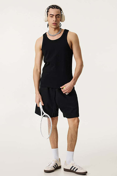 Men's Lightweight Athletic Muscle Tank - Black