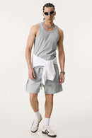 Men's Lightweight Athletic Muscle Tank - Flower Gray