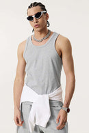 Men's Lightweight Athletic Muscle Tank - Flower Gray