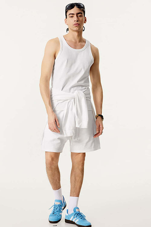 Men's Lightweight Athletic Muscle Tank - White