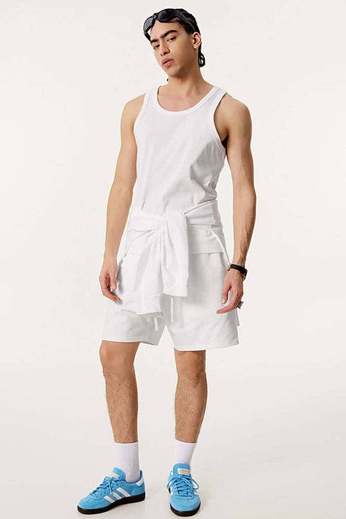 Men's Lightweight Athletic Muscle Tank - White