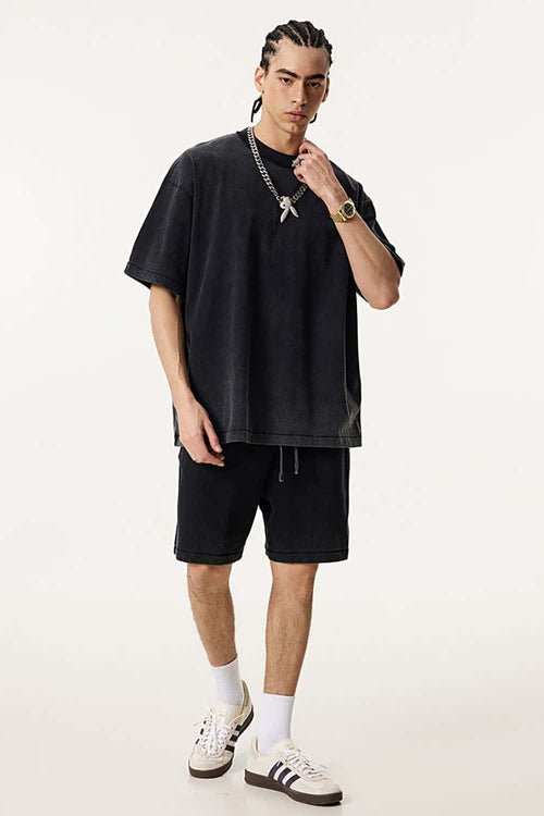 Heavyweight Washed Vintage Cotton Tee - Fried Snowflakes