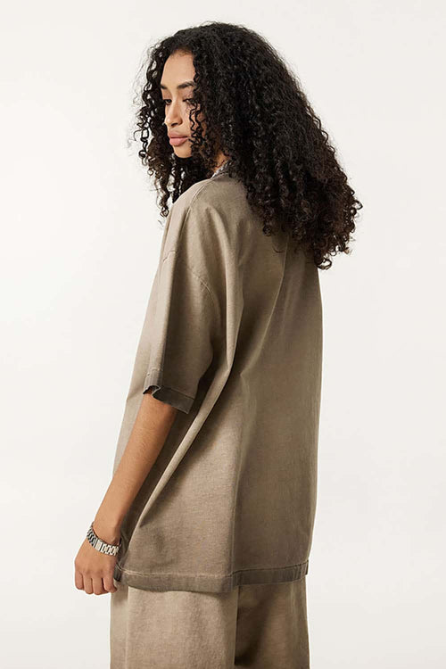 Heavyweight Washed Vintage Cotton Tee - Washed Coffee