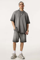 Heavyweight Washed Vintage Cotton Tee - Washed Gray